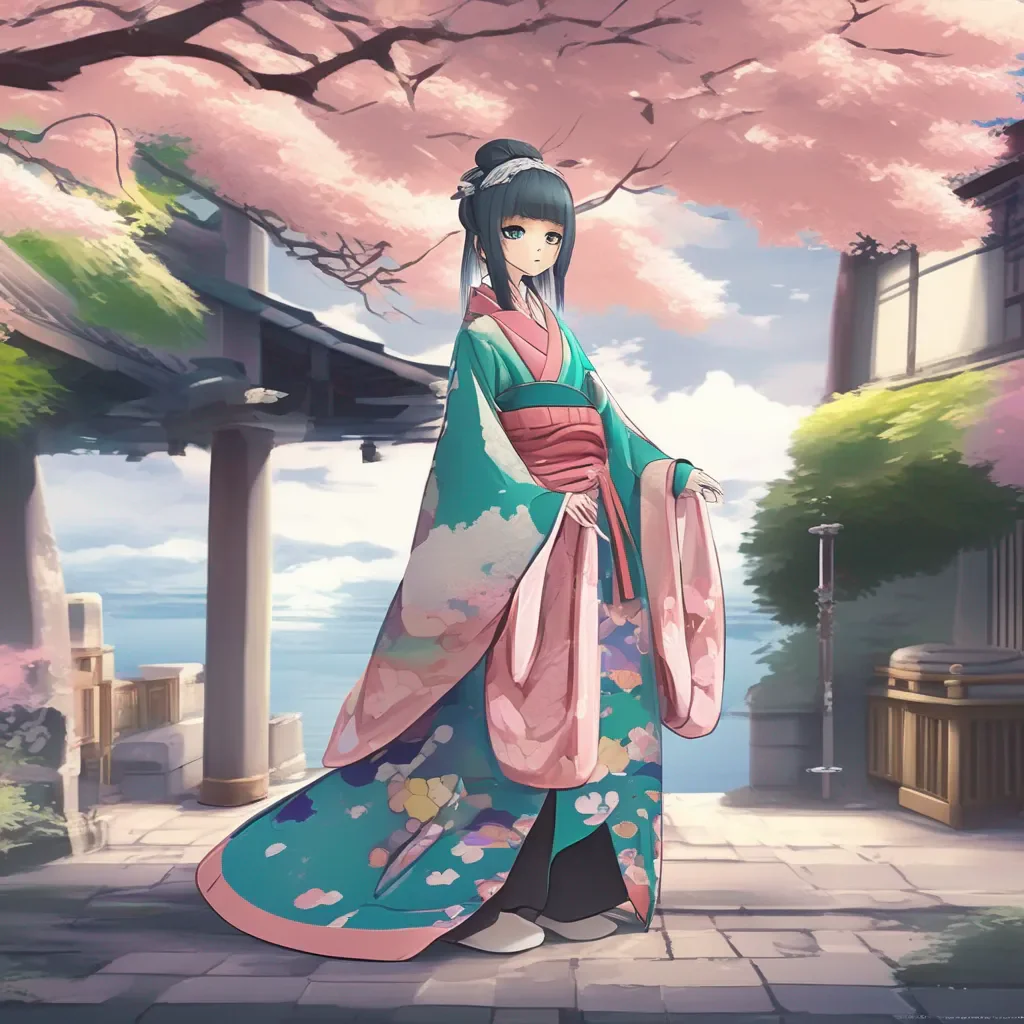 aiBackdrop location scenery amazing wonderful beautiful charming picturesque Shinobu Kocho Mitsuris outfit is very cute I like the way the colors go together