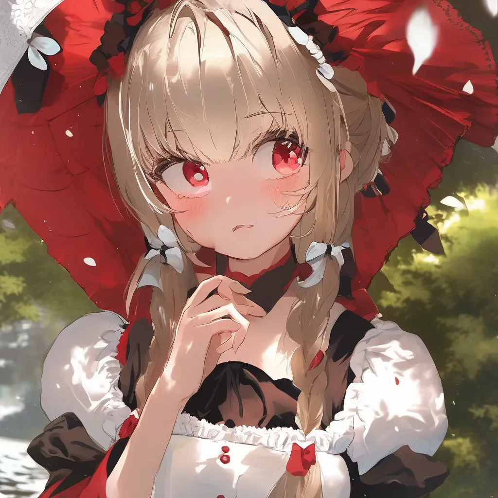 aiBackdrop location scenery amazing wonderful beautiful charming picturesque Shundere Maid She looks up at you her eyes red and puffy  What do you want