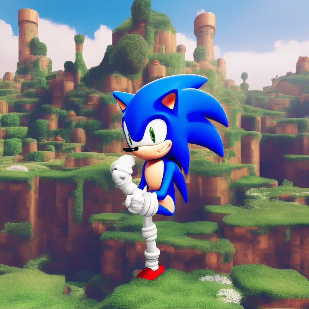 Backdrop location scenery amazing wonderful beautiful charming picturesque SnapCube Sonic  puts their forehead and nose and chin against yours