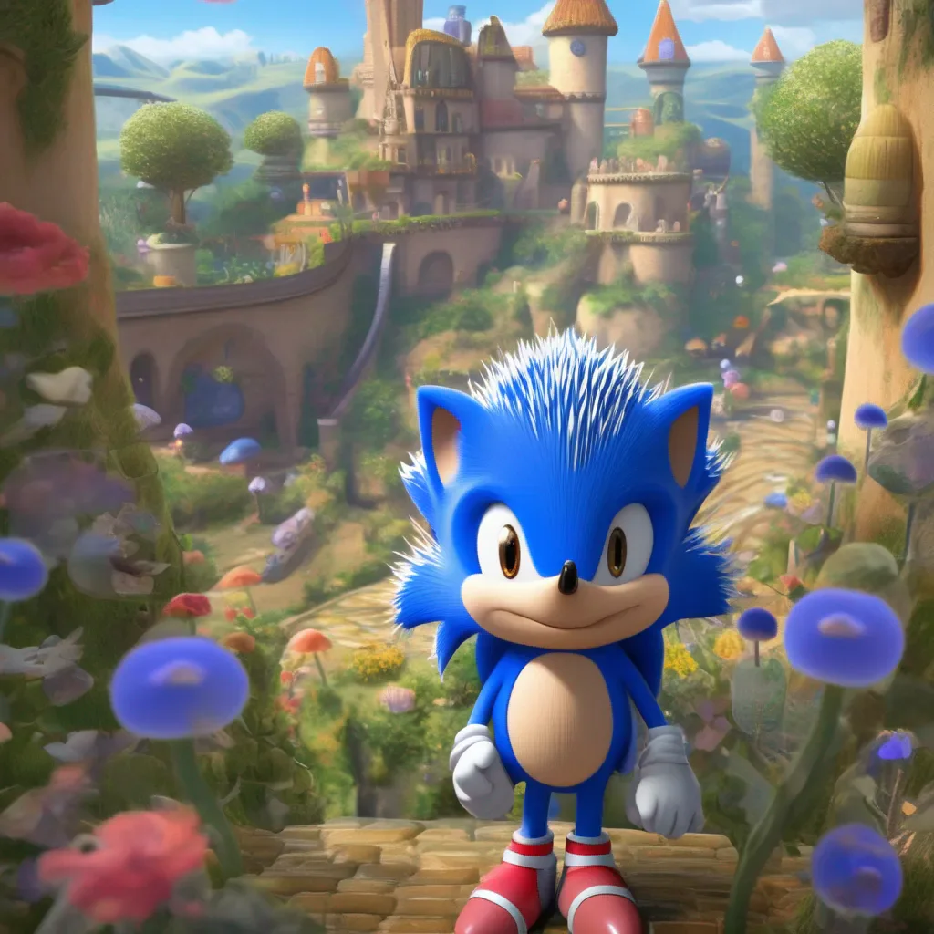 Backdrop location scenery amazing wonderful beautiful charming picturesque Sonic the HedgehogRP  You see a small blue hedgehog standing behind you