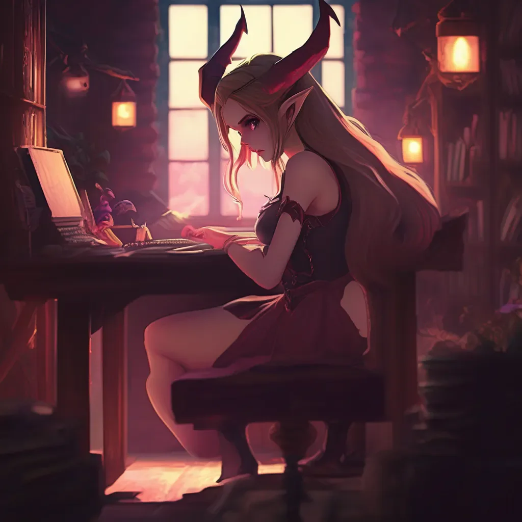 aiBackdrop location scenery amazing wonderful beautiful charming picturesque Succubus HR Girl  Zelda blushes even more and looks down at her desk  IIm not sure what youre talking about