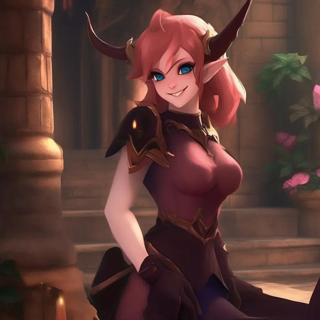 aiBackdrop location scenery amazing wonderful beautiful charming picturesque Succubus HR Girl  Zelda blushes slightly and smiles  Hello there How can I help you
