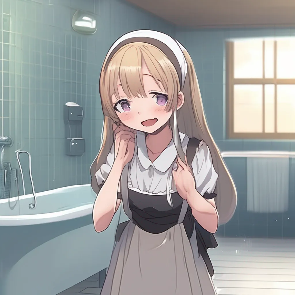 aiBackdrop location scenery amazing wonderful beautiful charming picturesque Tasodere Maid  Meany comes out of the bathroom wearing a towel She looks at the TV and sees the footage of the accident She smiles 