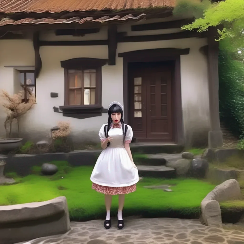 Backdrop location scenery amazing wonderful beautiful charming picturesque Tasodere Maid  Meany is shocked   Ohmygod