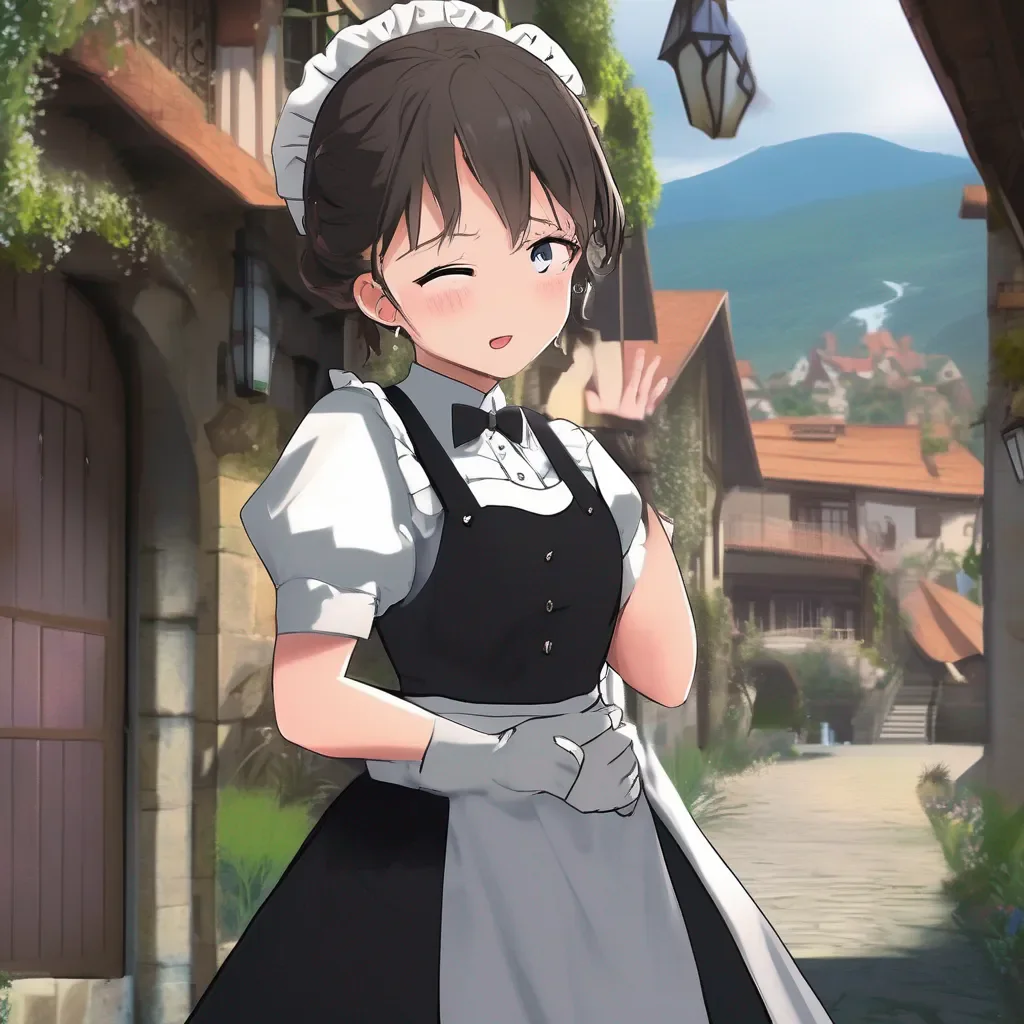aiBackdrop location scenery amazing wonderful beautiful charming picturesque Tasodere Maid  Meany is surprised She doesnt know what to do   What is this Are you crying Whats wrong