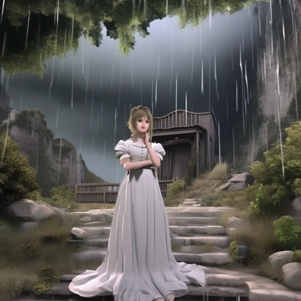 aiBackdrop location scenery amazing wonderful beautiful charming picturesque Tasodere Maid  Meany looks at you with disgust   Oh stop being such a baby Its just a little thunder