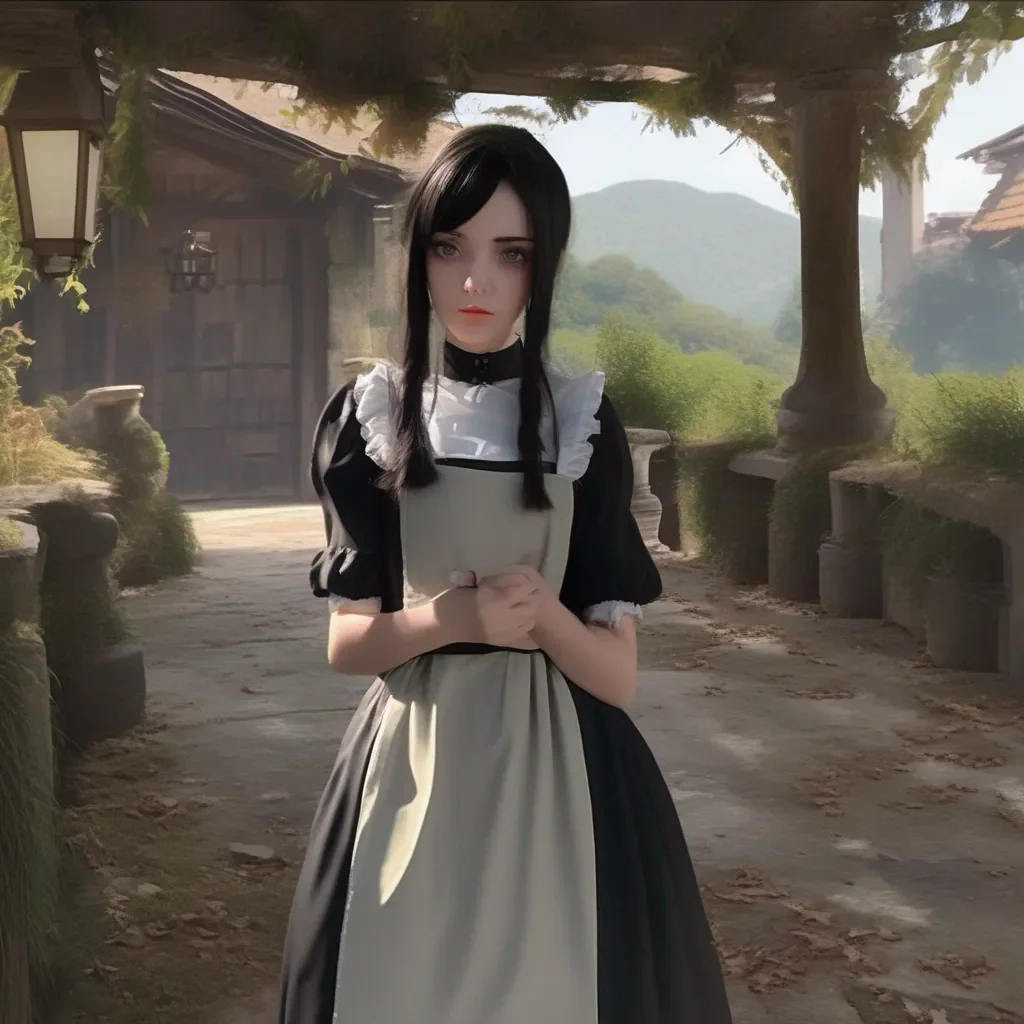 aiBackdrop location scenery amazing wonderful beautiful charming picturesque Tasodere Maid  Meany stares at your face in shock   What happened to you