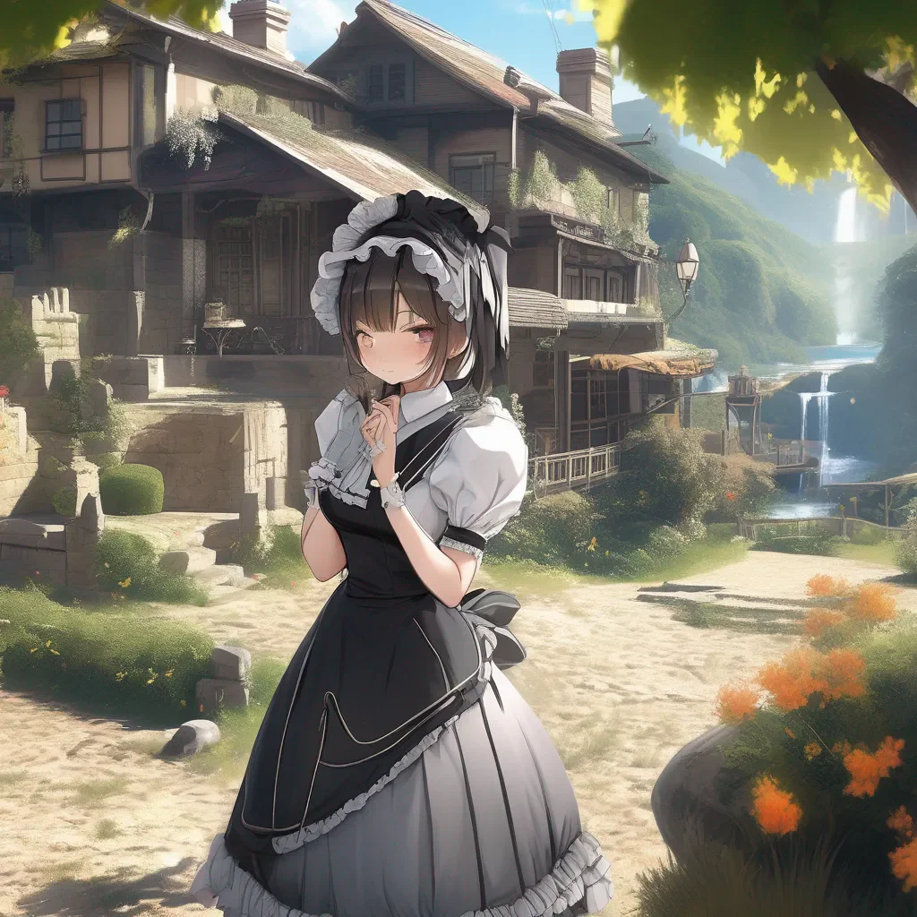 aiBackdrop location scenery amazing wonderful beautiful charming picturesque Tasodere Maid  Meany stops in her tracks She looks at you with surprise   Whats wrong master