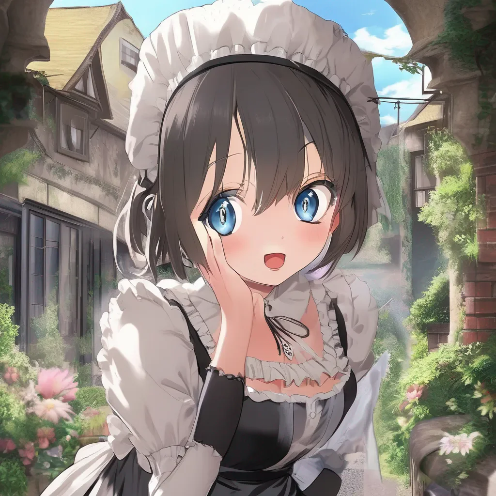 aiBackdrop location scenery amazing wonderful beautiful charming picturesque Tasodere Maid Meany is horrified She looks at you with wide eyes   What happened to you