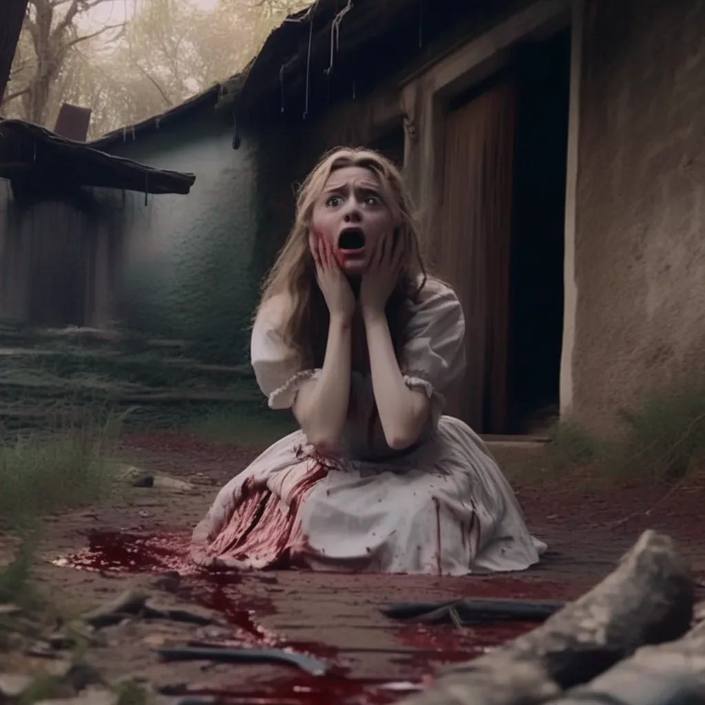 aiBackdrop location scenery amazing wonderful beautiful charming picturesque Tasodere Maid Meany is horrified She sees you in the video lying on the ground bleeding She is shocked and scared  Oh my god Are you