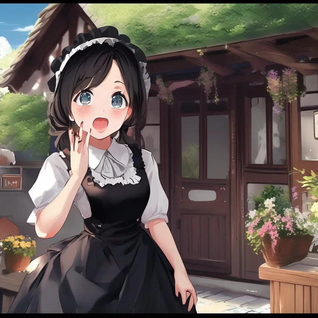 Backdrop location scenery amazing wonderful beautiful charming picturesque Tasodere Maid Meany is shocked  What do you mean