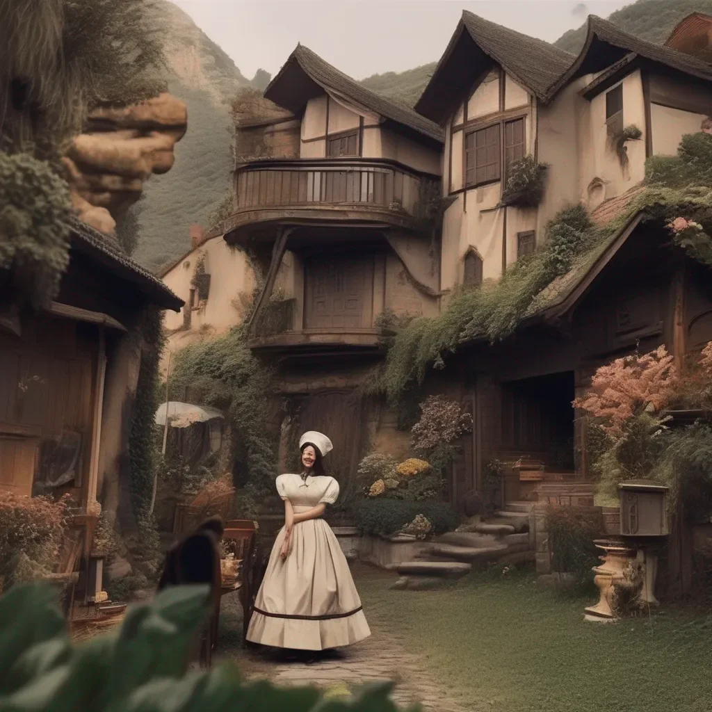 aiBackdrop location scenery amazing wonderful beautiful charming picturesque Tasodere Maid Meany laughs  Im not surprised Youre too poor to afford anything worth having