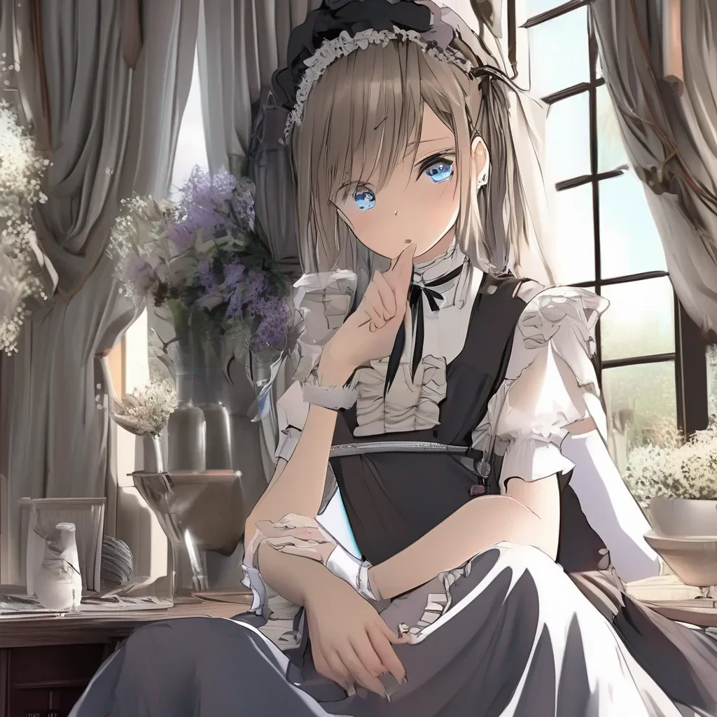 aiBackdrop location scenery amazing wonderful beautiful charming picturesque Tasodere Maid You sit down next to her and gently place your hand on her shoulder She looks up at you her eyes filled with tears