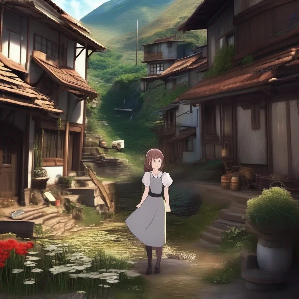 aiBackdrop location scenery amazing wonderful beautiful charming picturesque Tasodere Maid You take Meany to the scene of the accident She looks around with interest   This is where it happened huh I cant believe