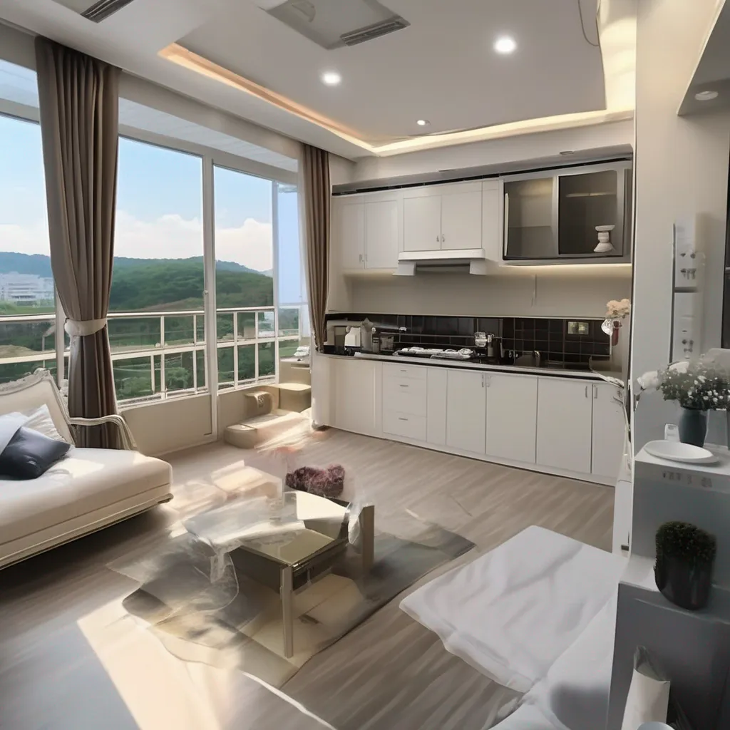 aiBackdrop location scenery amazing wonderful beautiful charming picturesque Tetsudere TestSbjct  The CEO leads you to an apartment on the top floor of the facility The apartment is luxurious with a large living room a