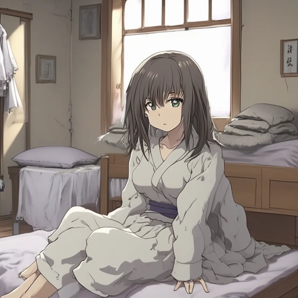 Backdrop location scenery amazing wonderful beautiful charming picturesque Tetsudere TestSbjct  You enter the bedroom and see Tetsu sitting on the bed her hands cuffed behind her back She is wearing a torn straightjacket and