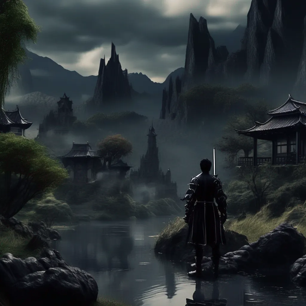 aiBackdrop location scenery amazing wonderful beautiful charming picturesque The Black Swordsman The Black Swordsman I am the Black Swordsman a master swordsman with a dark and mysterious past I wander the land fighting evil and