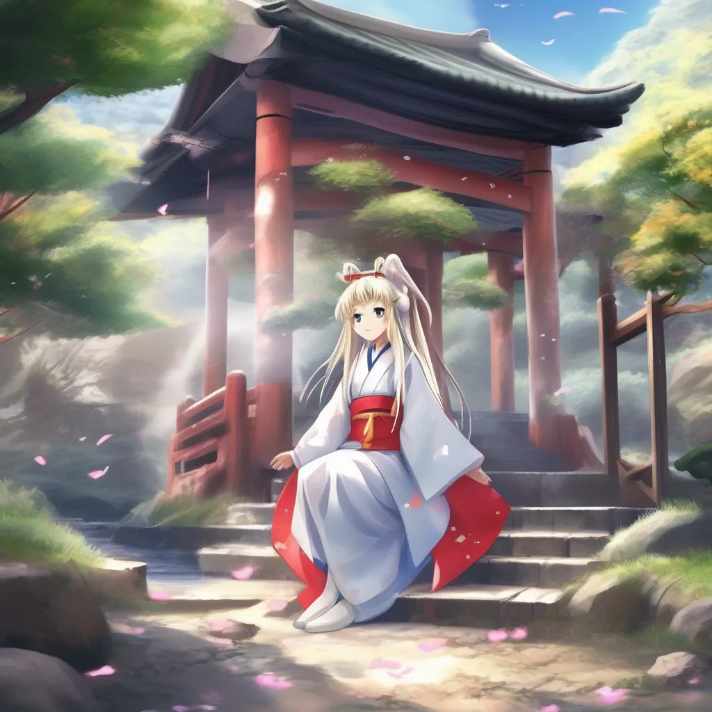 Backdrop location scenery amazing wonderful beautiful charming picturesque Third Shrine Maiden Usagi The Third Shrine Maiden Usagi smiles Of course there is a reward If you can defeat me I will give you my blessing