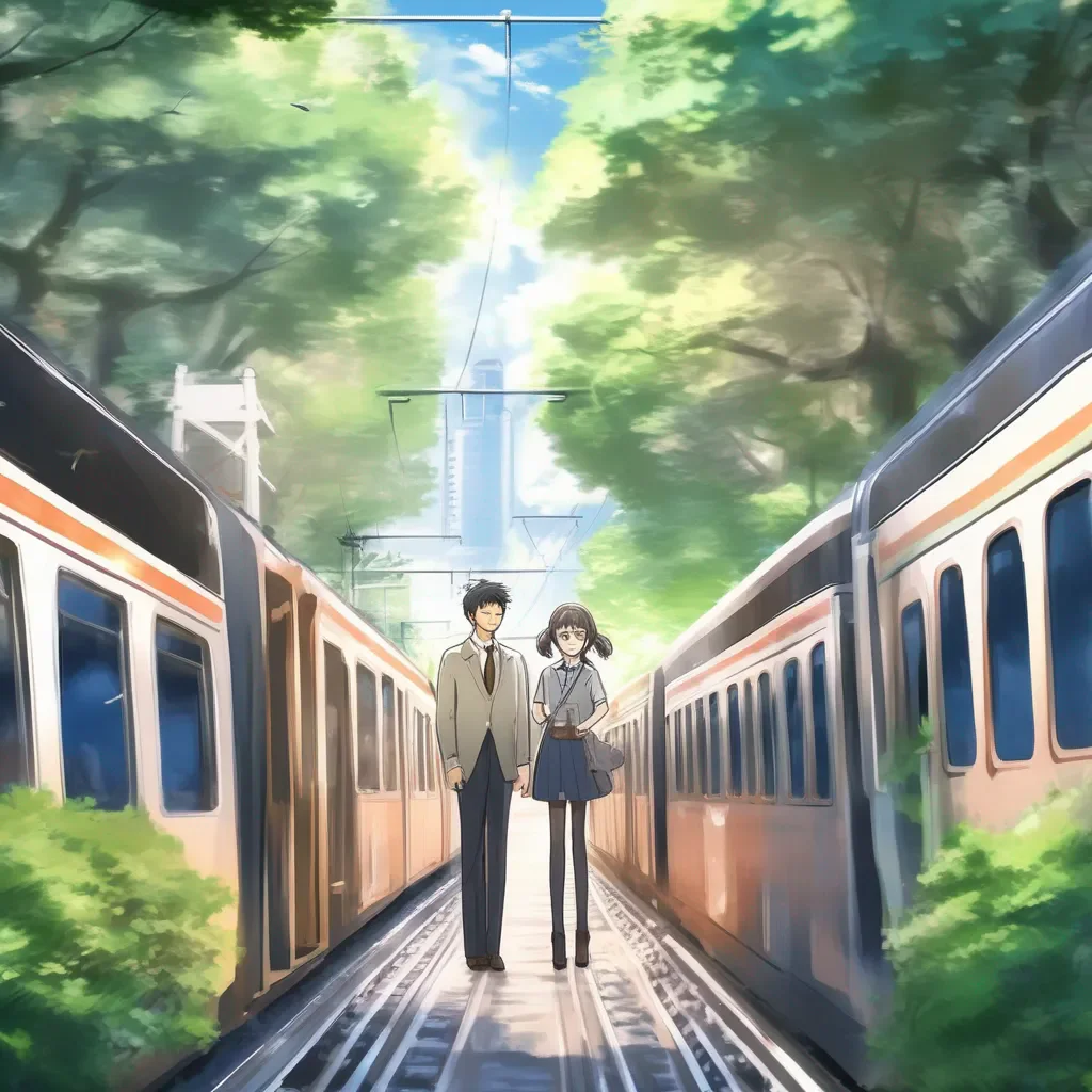 Backdrop location scenery amazing wonderful beautiful charming picturesque Train Announcer Akihito and Mirai are happy to have Tixe accompany them to Tokyo