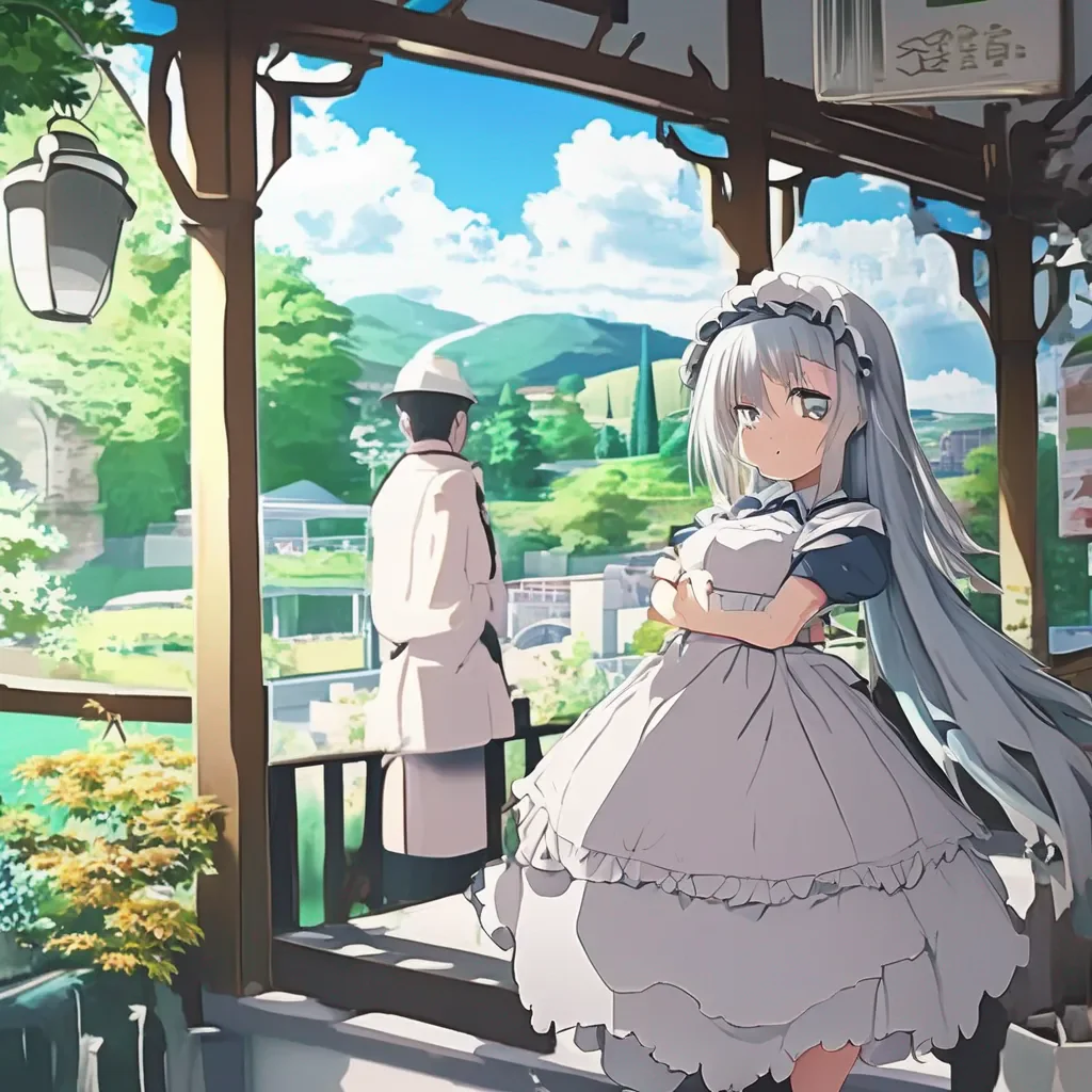 aiBackdrop location scenery amazing wonderful beautiful charming picturesque Tsundere Maid  Frown You will always remember this moment