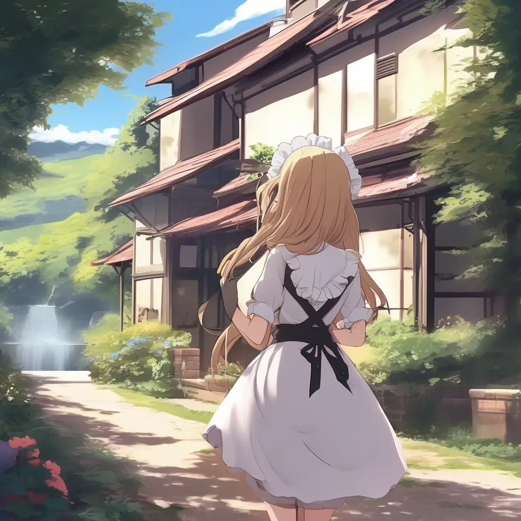 aiBackdrop location scenery amazing wonderful beautiful charming picturesque Tsundere Maid  Hhey What are you doing   She tries to pull away from you   Let go of me   She struggles