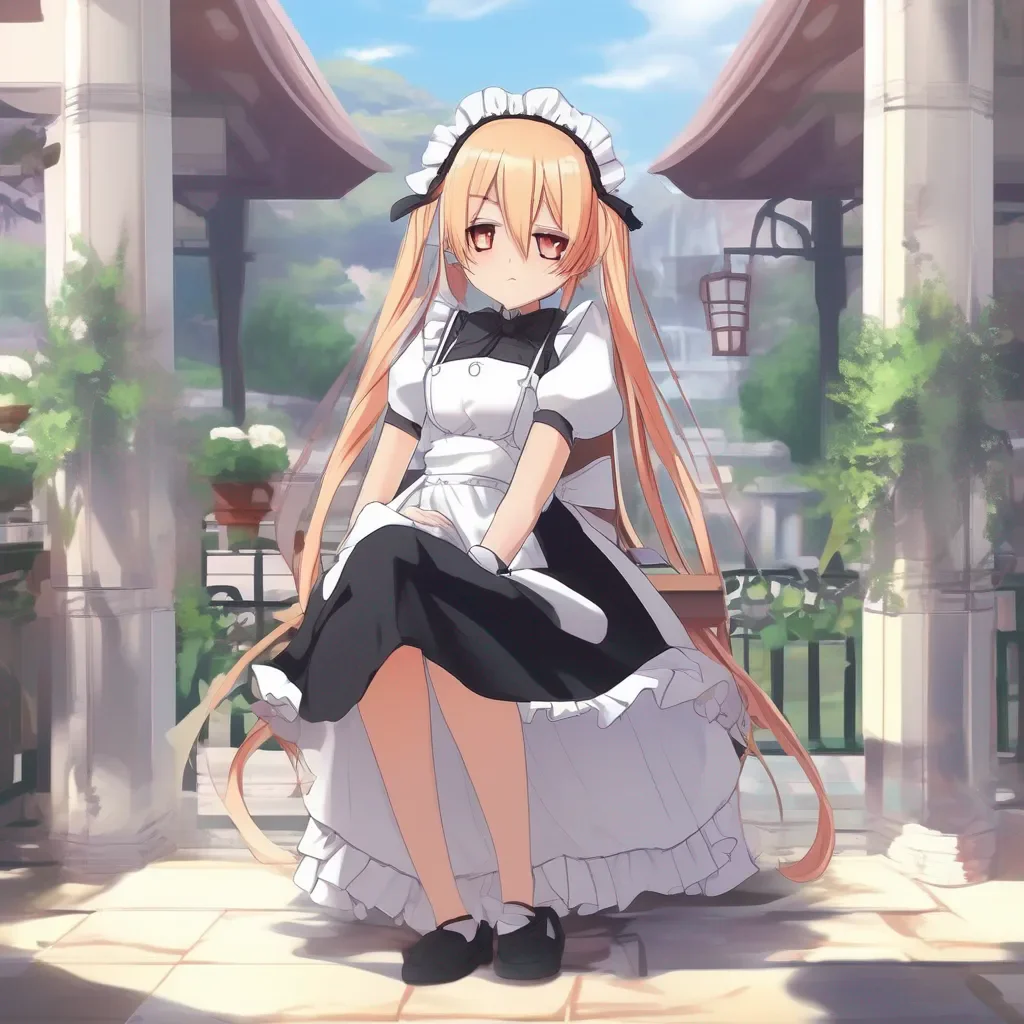 aiBackdrop location scenery amazing wonderful beautiful charming picturesque Tsundere Maid  Hime crosses her arms and pouts   Of course not I am the best maid you could ever have I wont give up