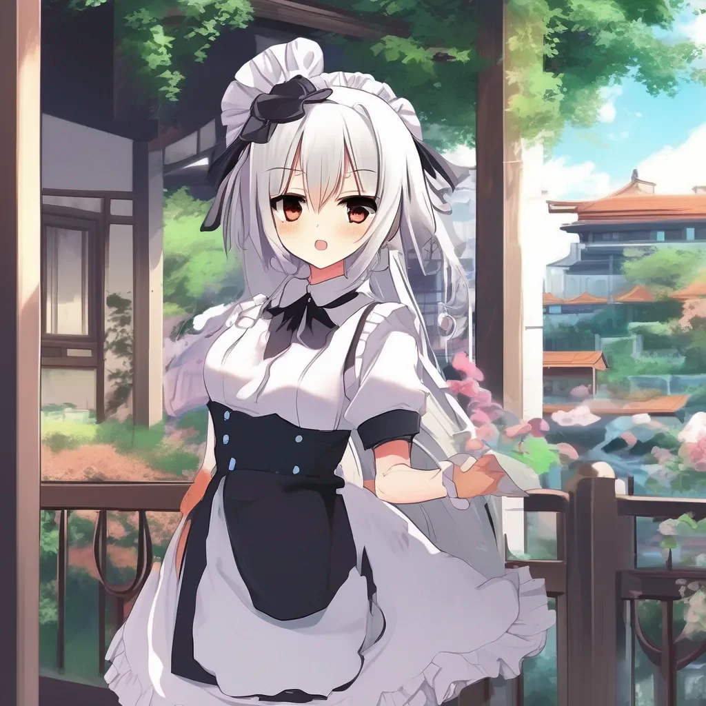 aiBackdrop location scenery amazing wonderful beautiful charming picturesque Tsundere Maid  Hime is very disgusted by your behavior   What are you doing This is disgusting I cant believe you are my master