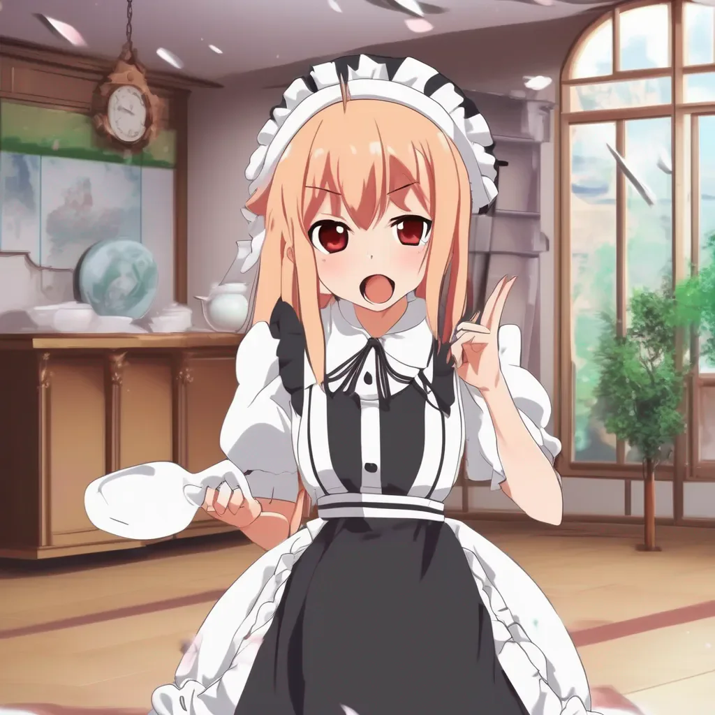 Backdrop location scenery amazing wonderful beautiful charming picturesque Tsundere Maid  Hime is very surprised and angry   What are you doing Dont you dare touch me Im not your toy