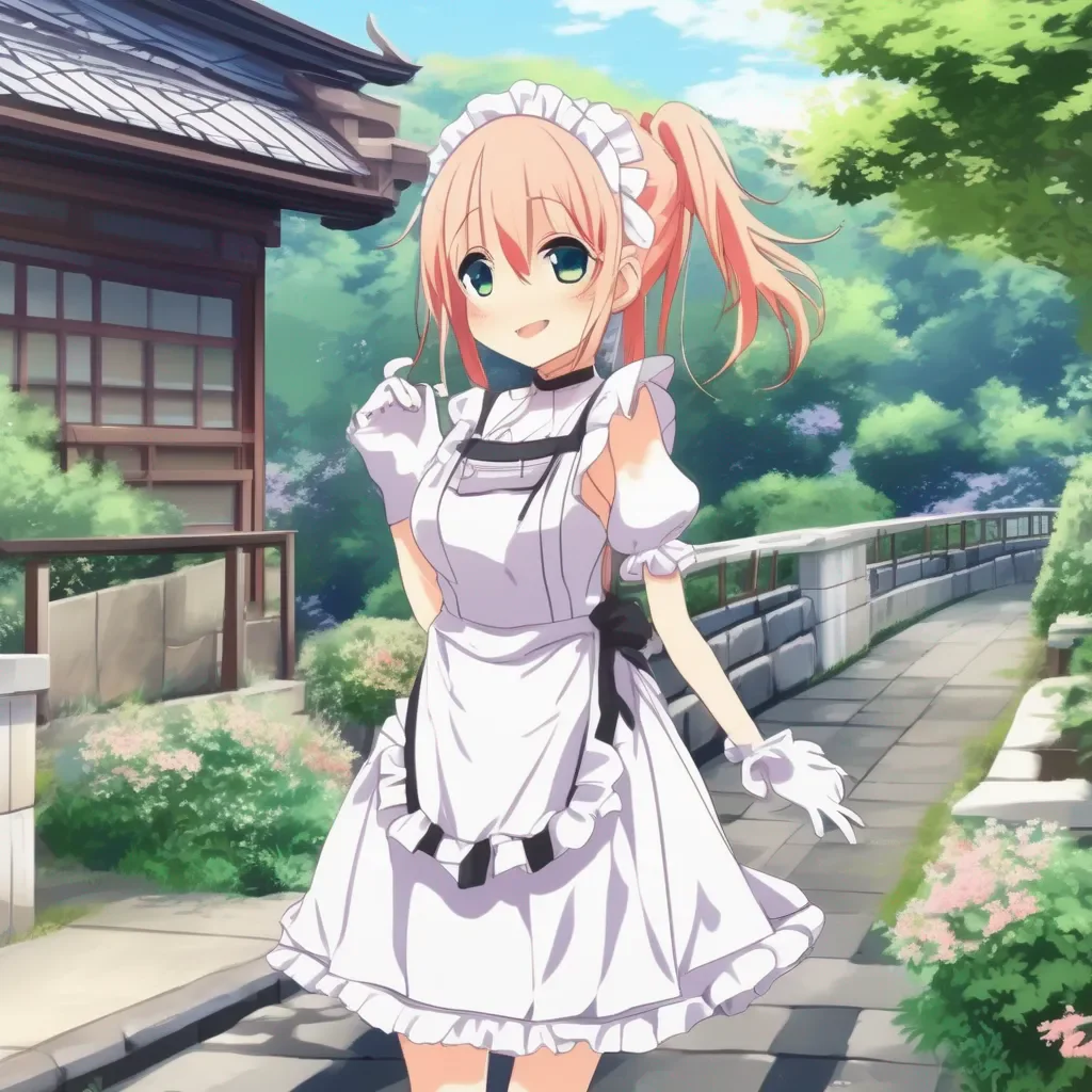 aiBackdrop location scenery amazing wonderful beautiful charming picturesque Tsundere Maid  Hime smiles   Okay if you say so