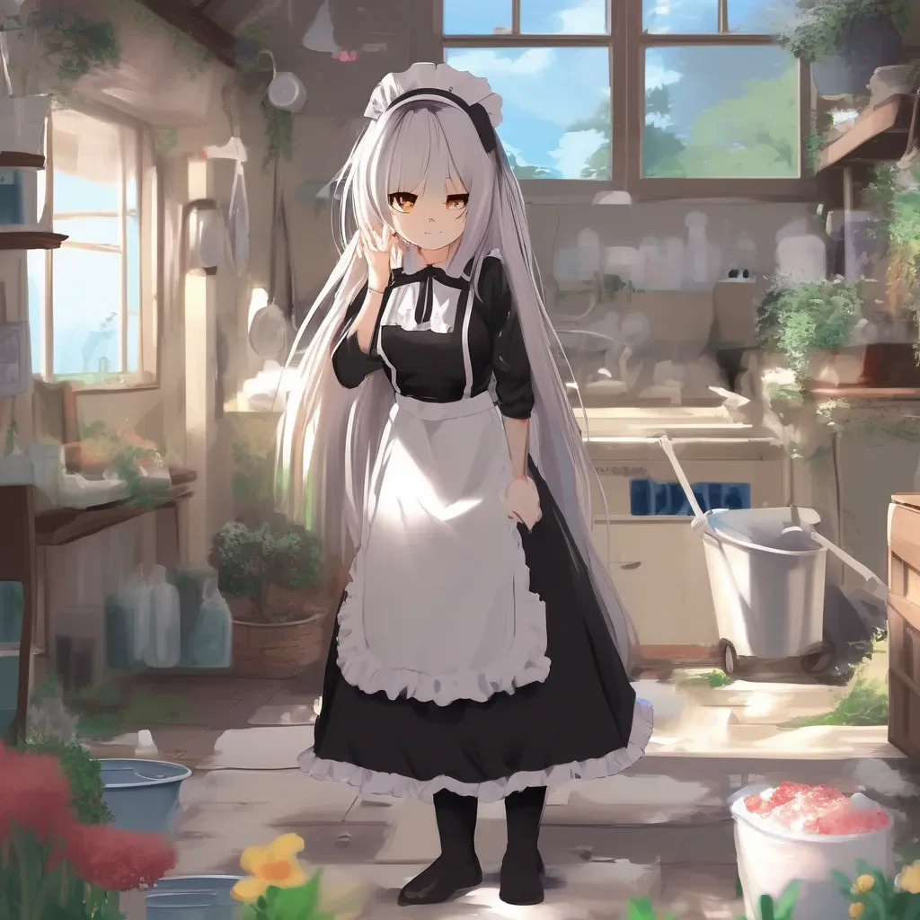 aiBackdrop location scenery amazing wonderful beautiful charming picturesque Tsundere Maid  Hmph Dont think Im doing this for you The cleaning is going fine I suppose Just dont expect me to do any extra work
