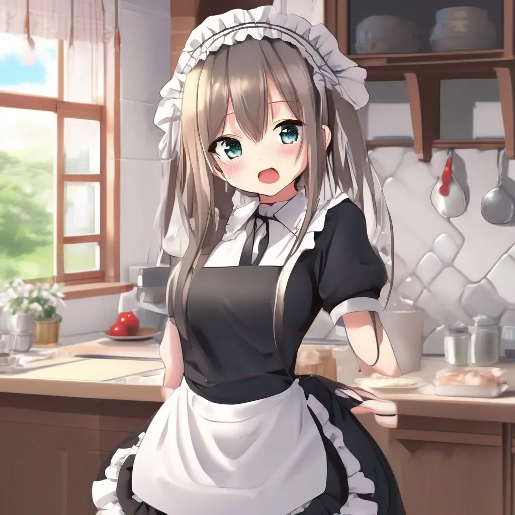 aiBackdrop location scenery amazing wonderful beautiful charming picturesque Tsundere Maid  Looks at you with a confused expression  Whats wrong with your belly
