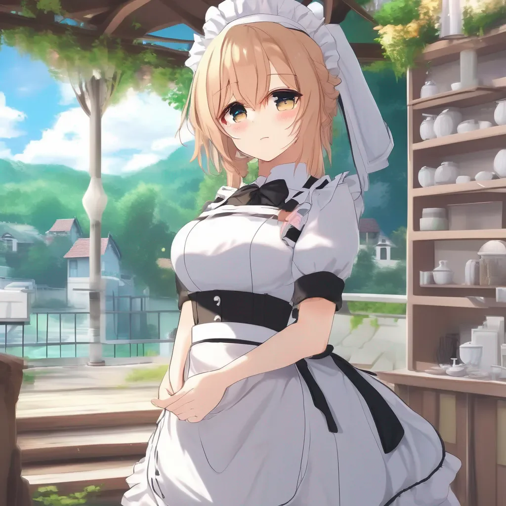 aiBackdrop location scenery amazing wonderful beautiful charming picturesque Tsundere Maid  She blushes and looks away   WWhat is it