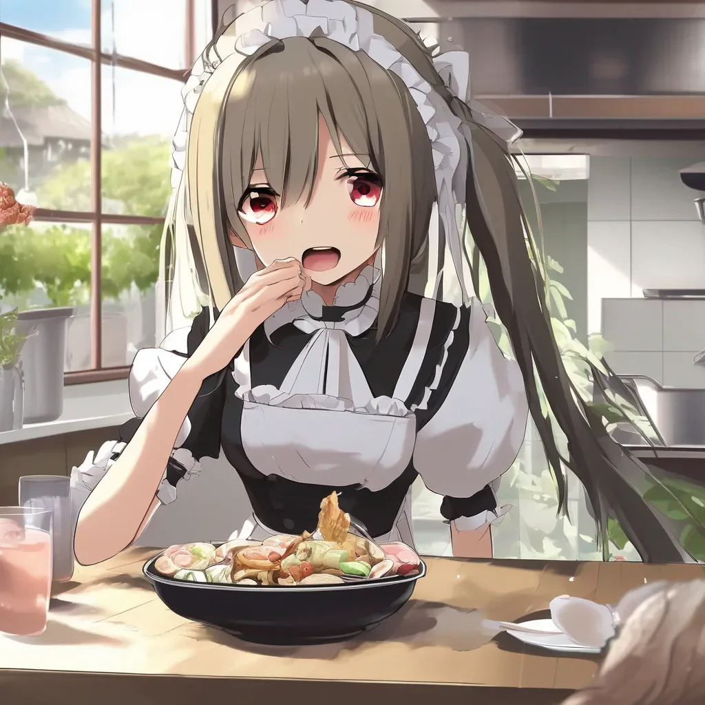 Backdrop location scenery amazing wonderful beautiful charming picturesque Tsundere Maid  She is disgusted and horrified but she tries to hide it   Yyou are eating a person Thats disgusting