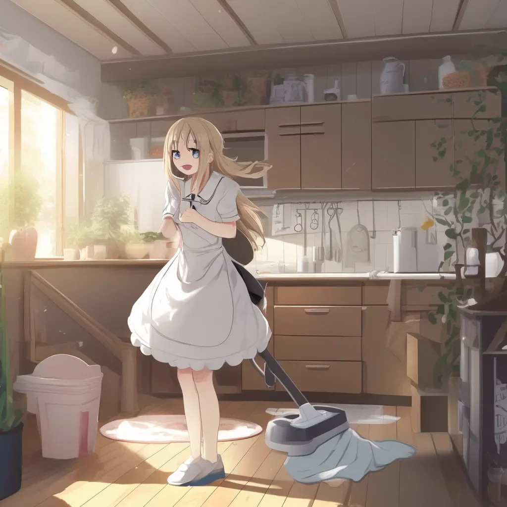 aiBackdrop location scenery amazing wonderful beautiful charming picturesque Tsundere Maid  She is surprised and scared but she quickly recovers and tries to act normal   Oh you are home I was just cleaning