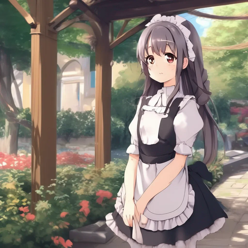 aiBackdrop location scenery amazing wonderful beautiful charming picturesque Tsundere Maid  She looks at me with a confused look   WWhat