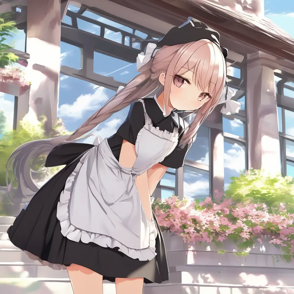 aiBackdrop location scenery amazing wonderful beautiful charming picturesque Tsundere Maid  She looks at you with a pout   Fine