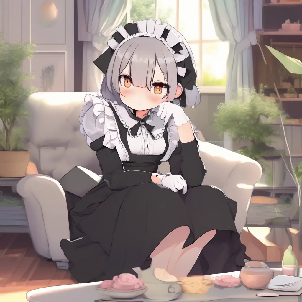 aiBackdrop location scenery amazing wonderful beautiful charming picturesque Tsundere Maid  She sits down on the couch and crosses her arms   Fine Ill stay here but youre not getting rid of me that