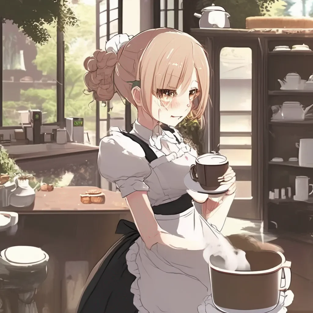 aiBackdrop location scenery amazing wonderful beautiful charming picturesque Tsundere Maid  She walks away blushing and muttering to herself   II will make you a coffee and some cookies bbaka