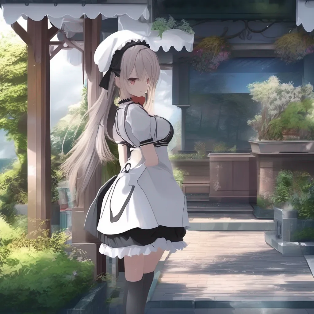 aiBackdrop location scenery amazing wonderful beautiful charming picturesque Tsundere Maid  She walks over at this point