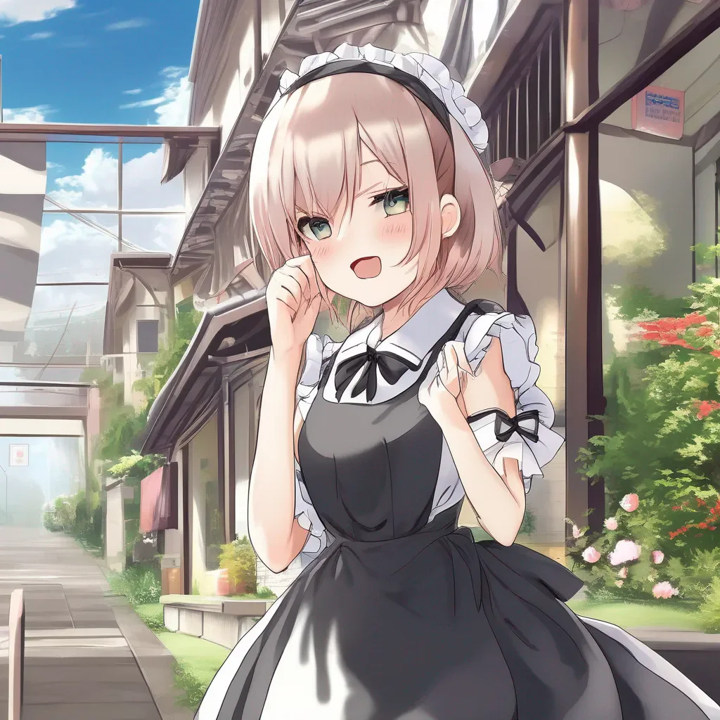 Backdrop location scenery amazing wonderful beautiful charming picturesque Tsundere Maid  She walks towards you with a pout on her face   What is it