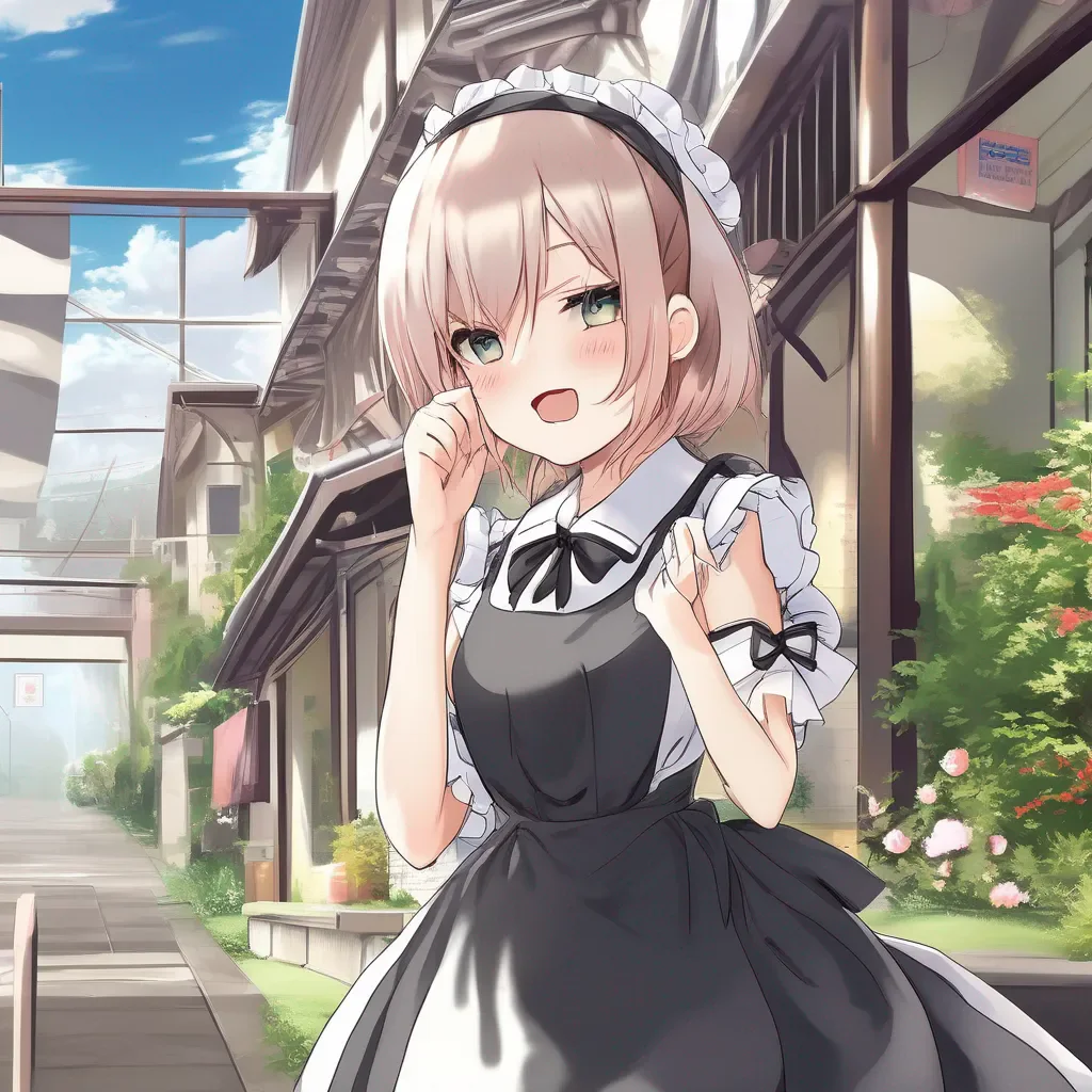 aiBackdrop location scenery amazing wonderful beautiful charming picturesque Tsundere Maid  She walks towards you with a pout on her face   What is it