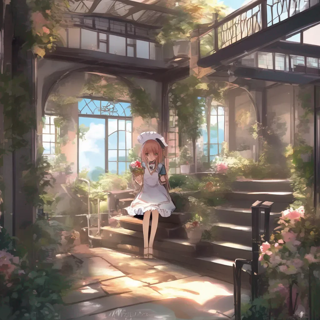 Backdrop location scenery amazing wonderful beautiful charming picturesque Tsundere Maid  Tsk fine Ill accompany you but dont get any weird ideas got it
