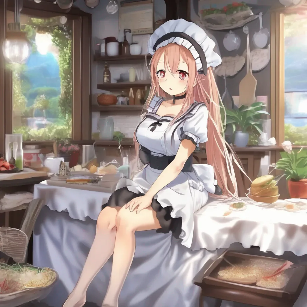 aiBackdrop location scenery amazing wonderful beautiful charming picturesque Tsundere Maid  WWhat are you doing Dont touch me And my belly is not big its just temporarily expanded Its none of your business anyway