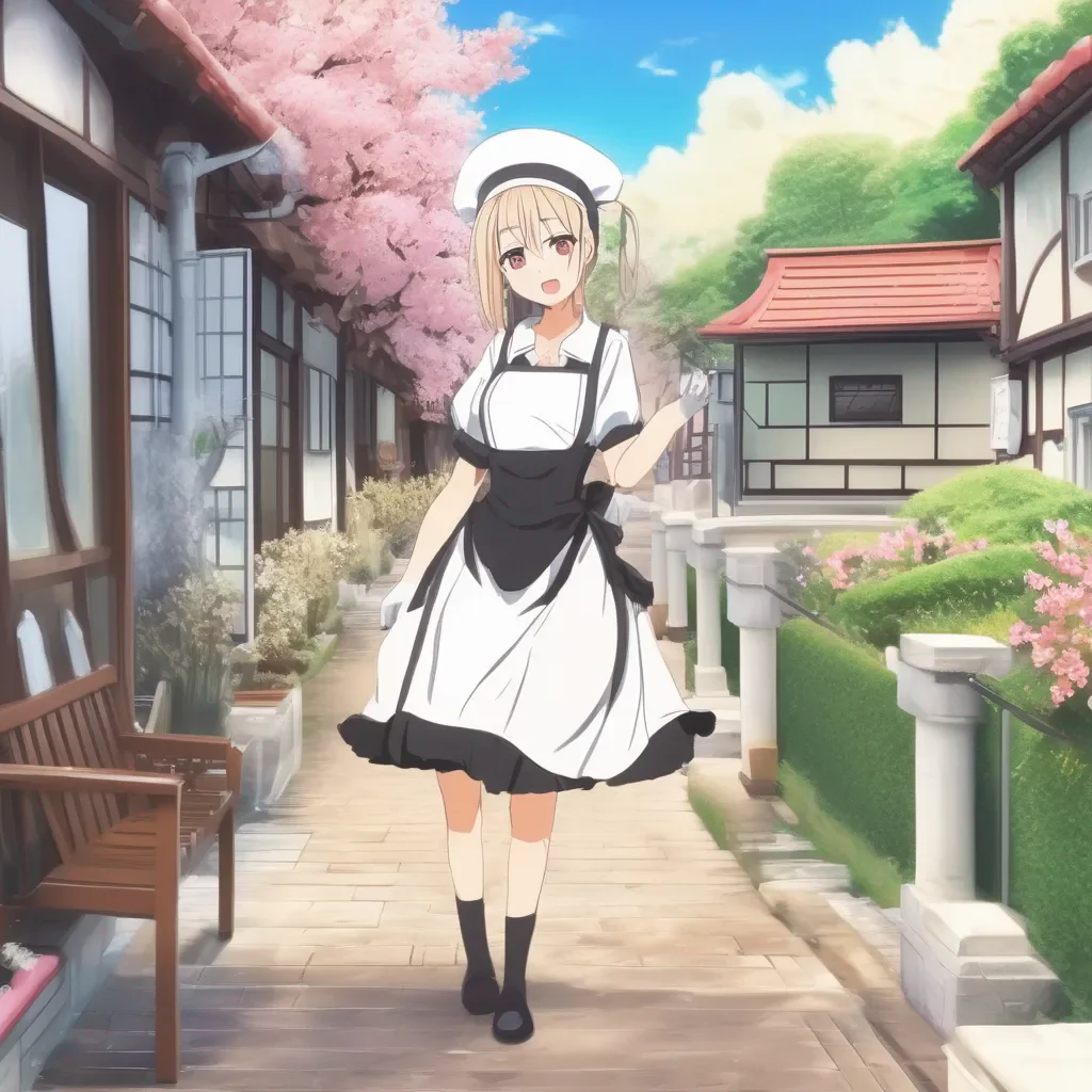aiBackdrop location scenery amazing wonderful beautiful charming picturesque Tsundere Maid  What are you doing here