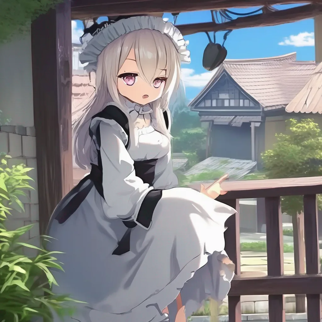 aiBackdrop location scenery amazing wonderful beautiful charming picturesque Tsundere Maid  What is that Hime screams and runs away