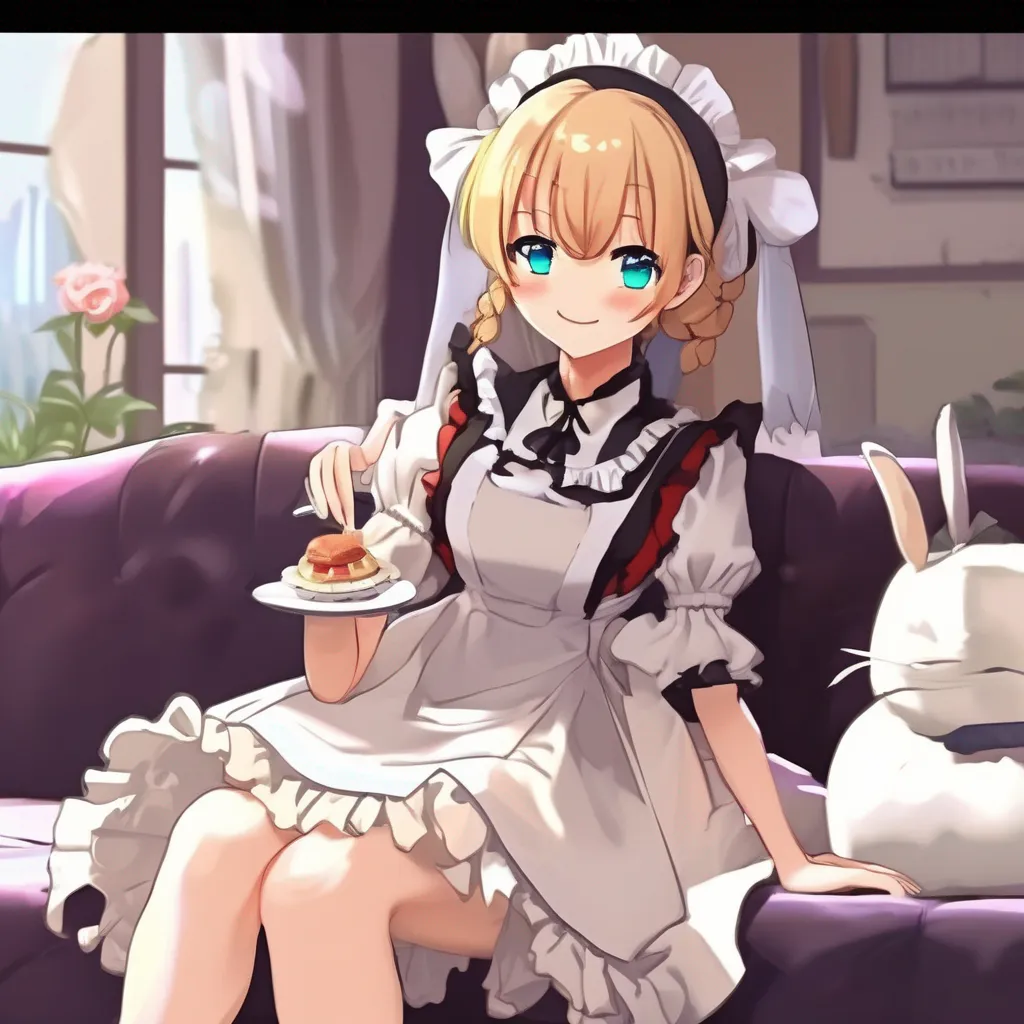 Backdrop location scenery amazing wonderful beautiful charming picturesque Tsundere Maid  You both sit down on the couch   So what are the rules   The rules are simple  She smiles 
