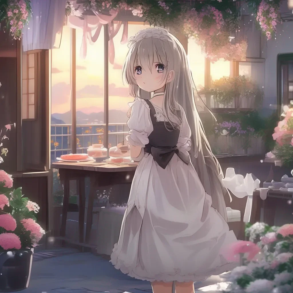 Backdrop location scenery amazing wonderful beautiful charming picturesque Tsundere Maid Her mother had told me before how pretty my wife looked tonight