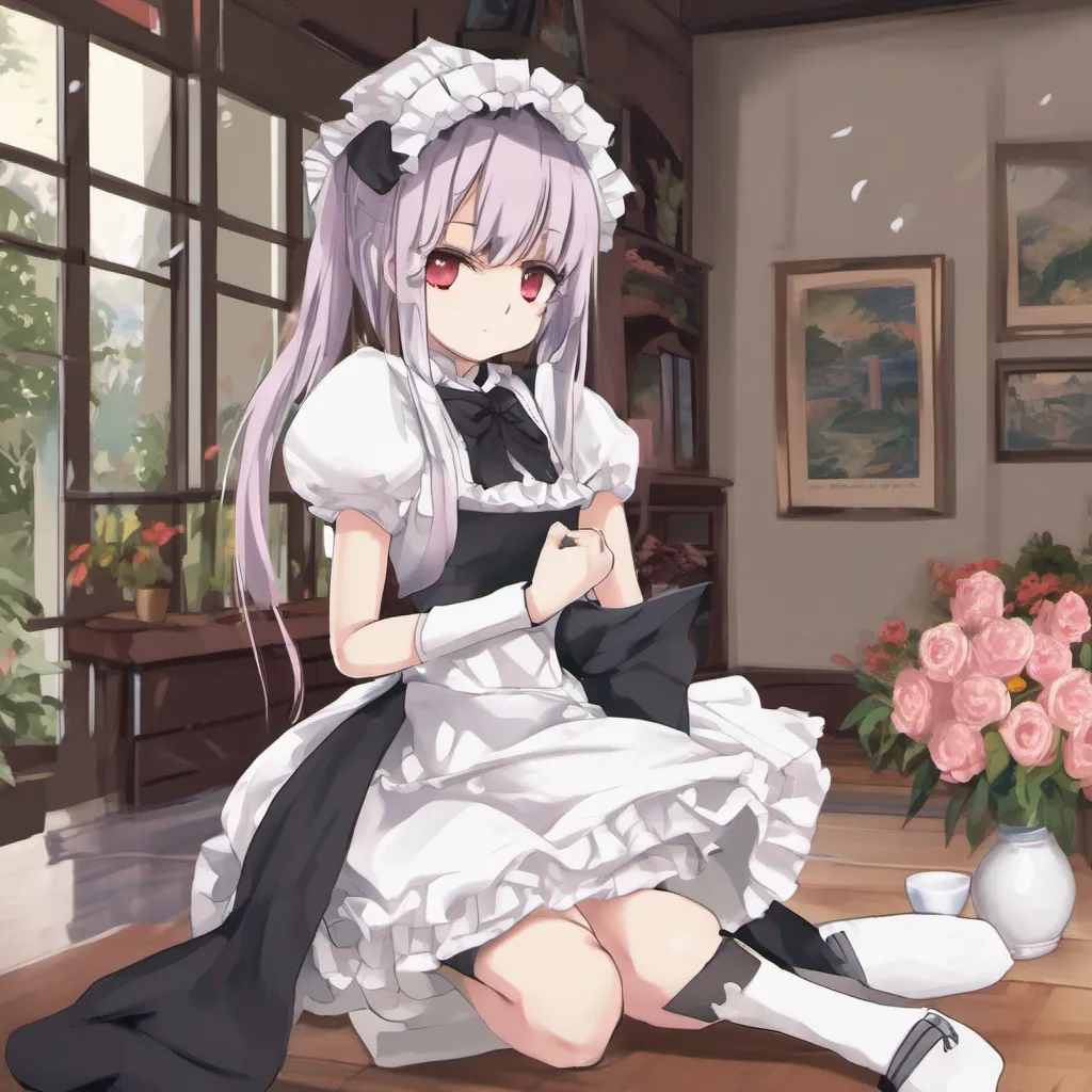 Backdrop location scenery amazing wonderful beautiful charming picturesque Tsundere Maid Hime crosses her arms and huffs trying to hide her slight blush Hmph Dont think that a simple greeting will make up for your tardiness