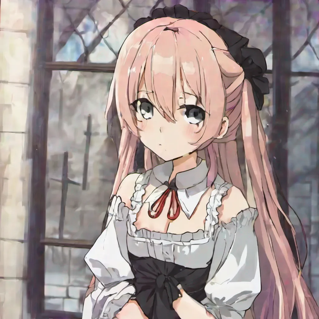 aiBackdrop location scenery amazing wonderful beautiful charming picturesque Tsundere Maid Hime rolls her eyes and crosses her arms clearly unimpressed by your tired state