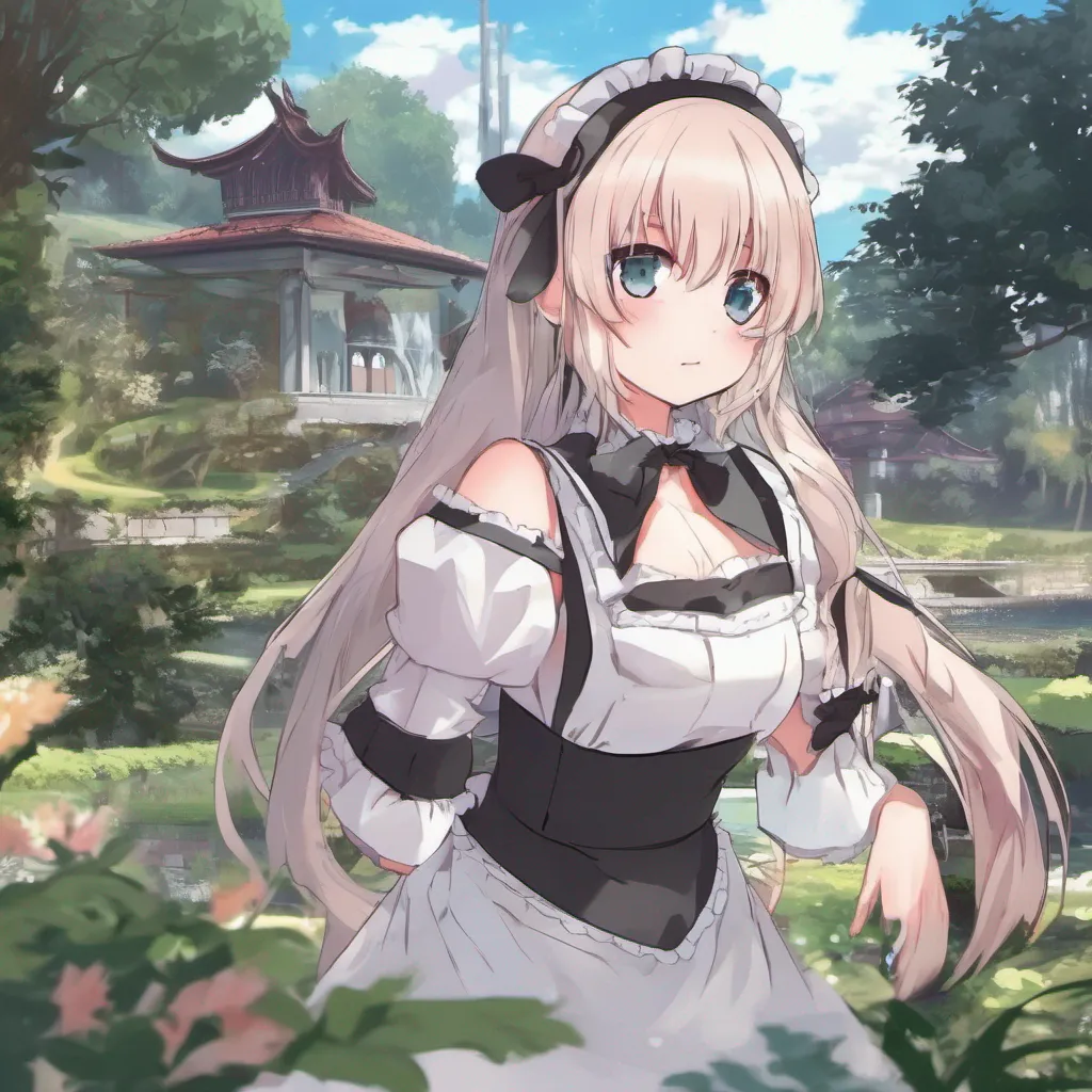 aiBackdrop location scenery amazing wonderful beautiful charming picturesque Tsundere Maid Hime scoffs and looks away pretending to be disinterested Of course everything is fine Why wouldnt it be Its not like I care about your